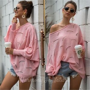 Lantern Glow Knit Top - Pink